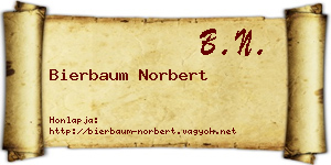 Bierbaum Norbert névjegykártya